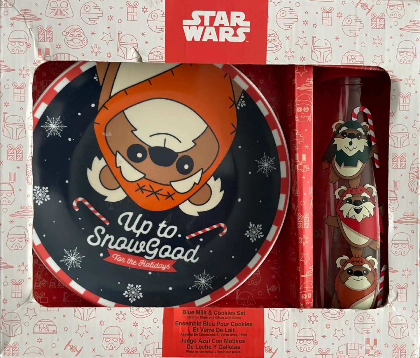 Star Wars Holiday Plate and Glass Bottle Set - New in Box! thumbnail