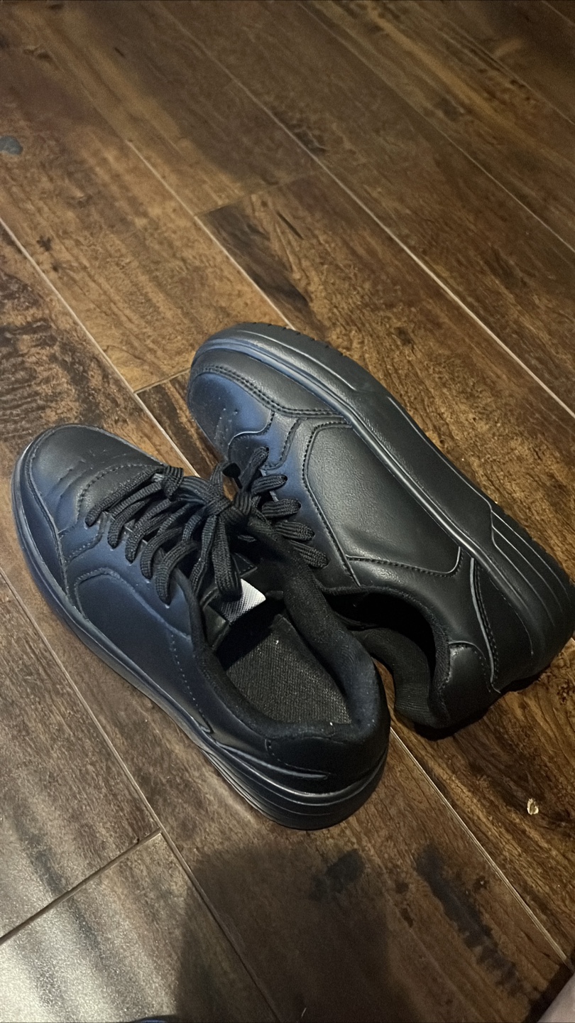 Black Leather-look Sneakers