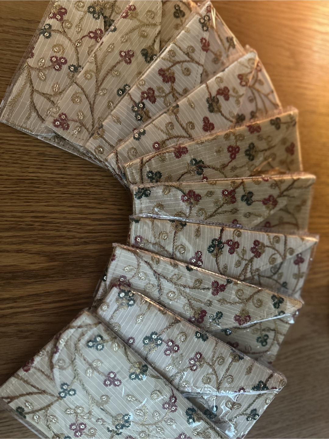 Embroidered Floral Envelopes - Set of 10