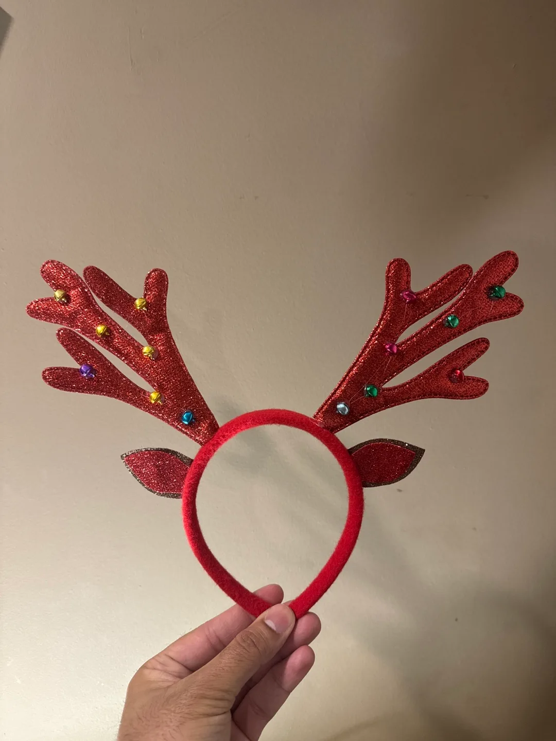 Red Reindeer Antler Headband thumbnail