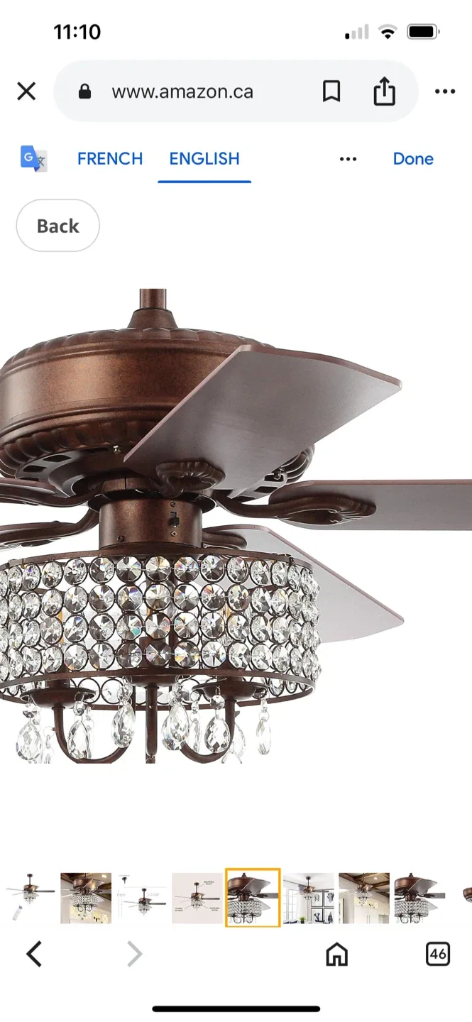 Ceiling Fan with Crystal Chandelier thumbnail