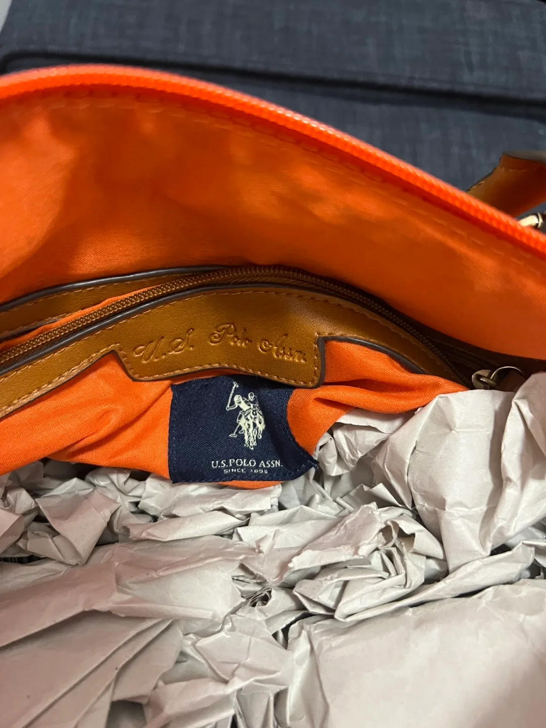 U.S. Polo Assn. Orange Satchel Bag image indicator(2)