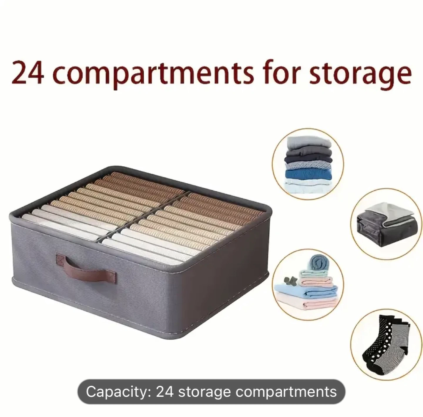 24-Compartment Clothes Storage Organiser