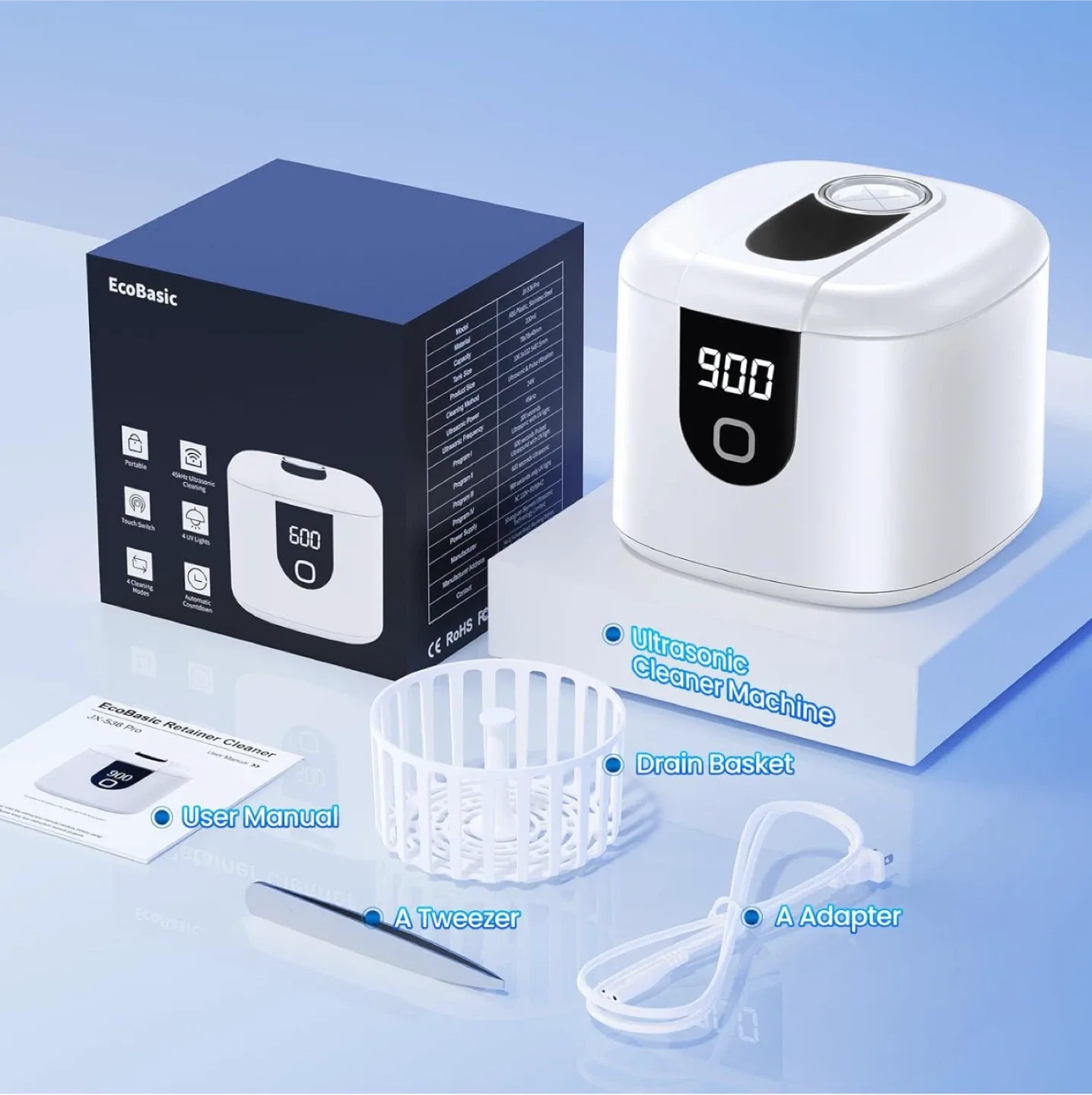 EcoBasic JX-536 Pro Retainer Cleaner - New! image indicator(2)