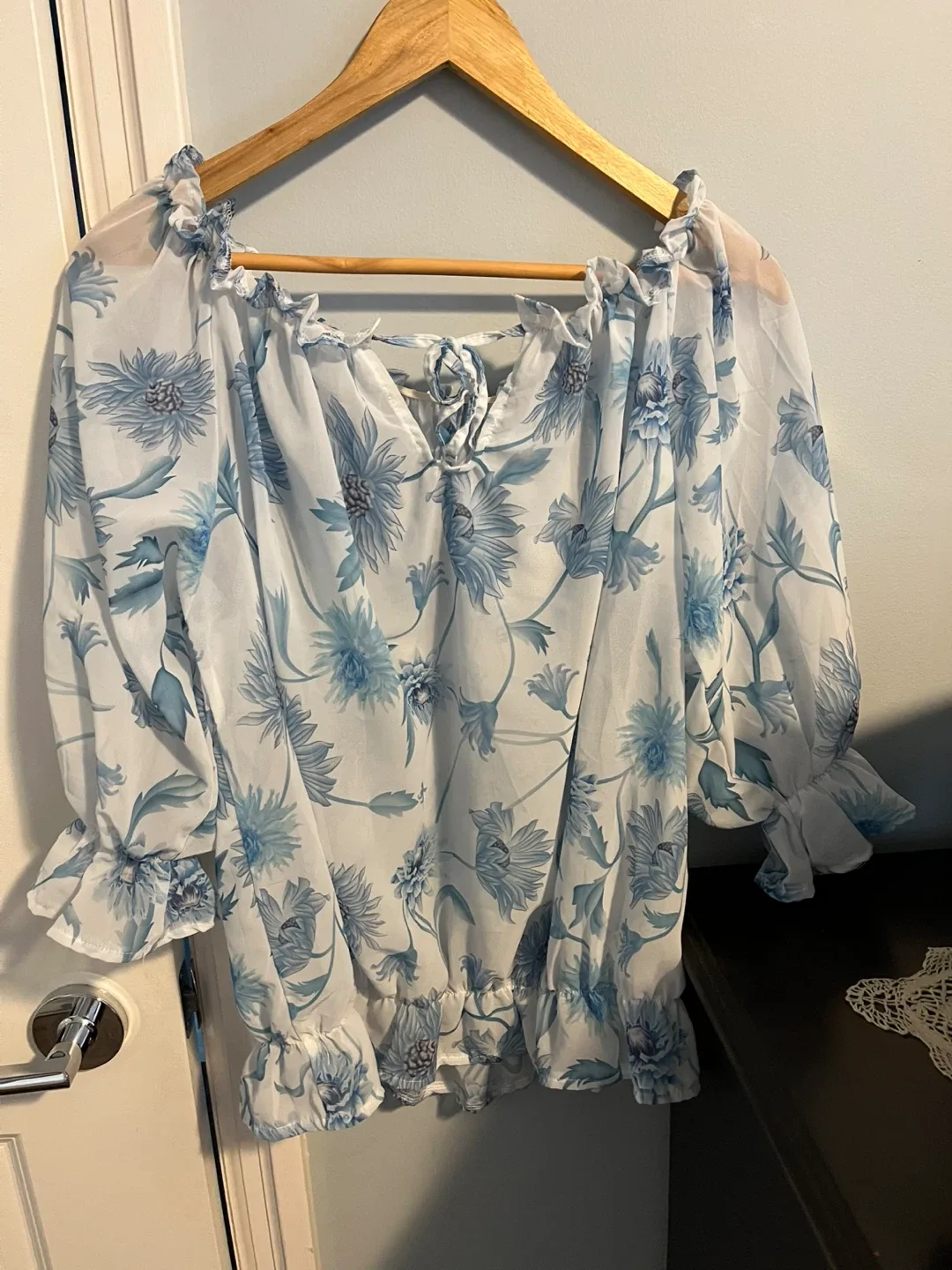 Floral Print Blouse & White Cami thumbnail