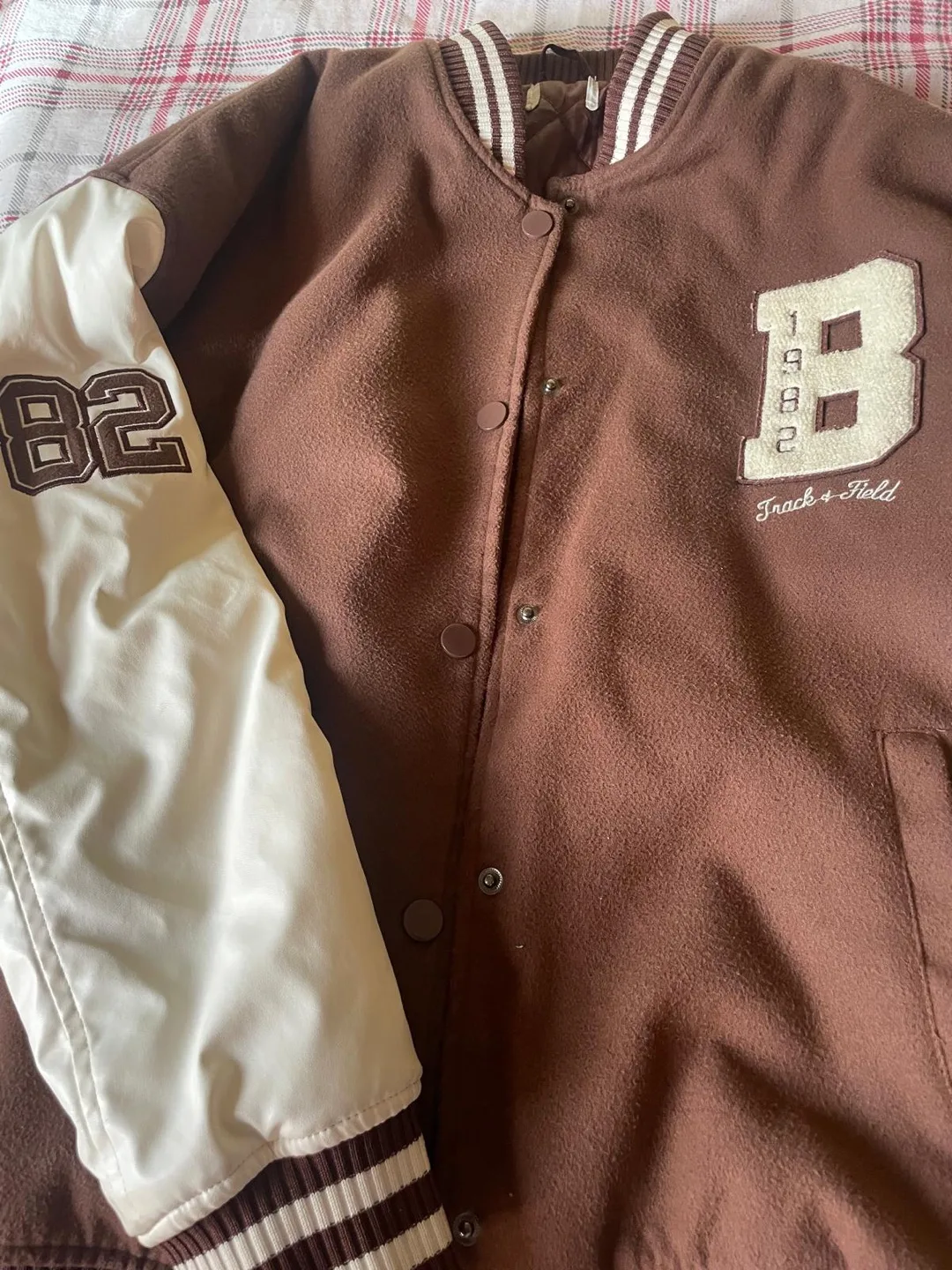 Varsity Jacket - Brown & Cream thumbnail