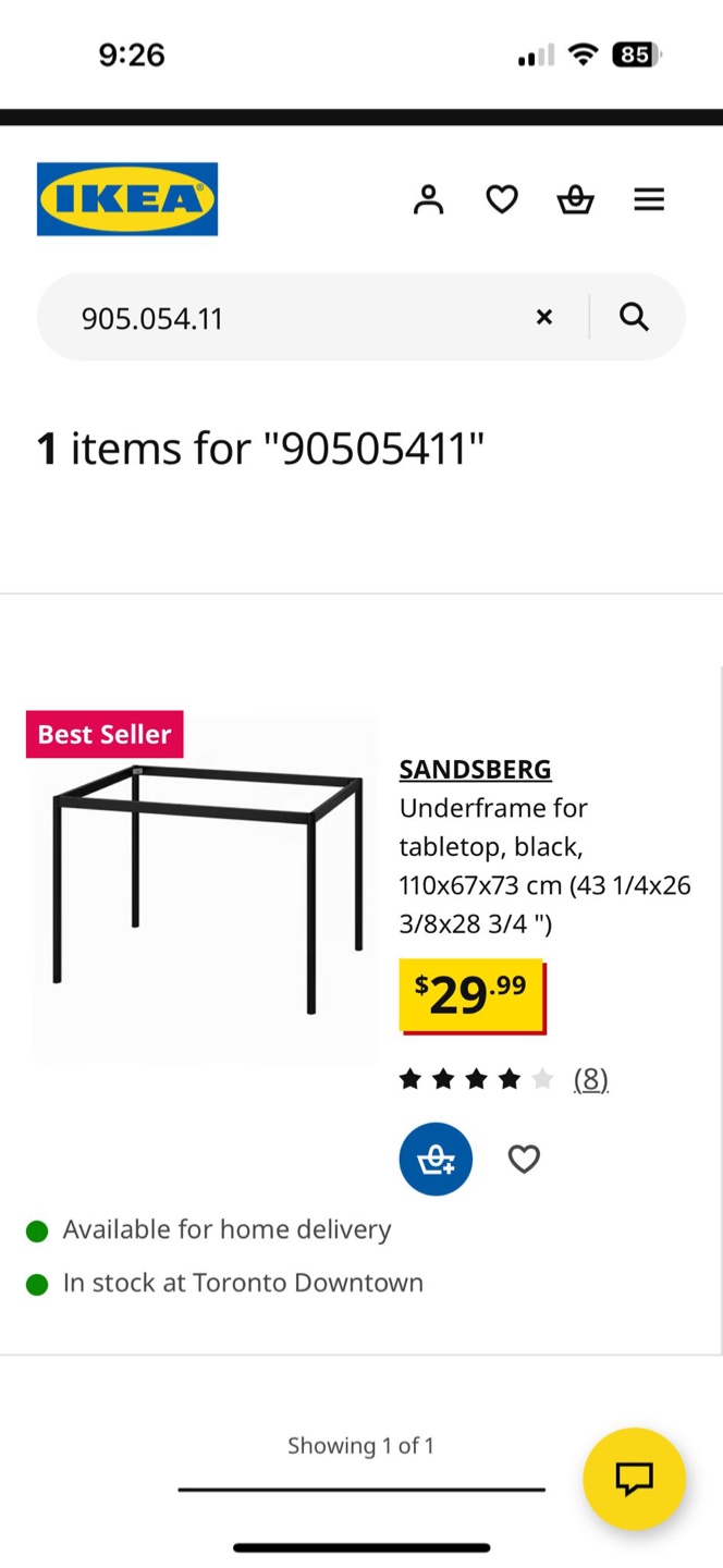 IKEA SANDSBERG Tabletop & Frame - Black - photo 2