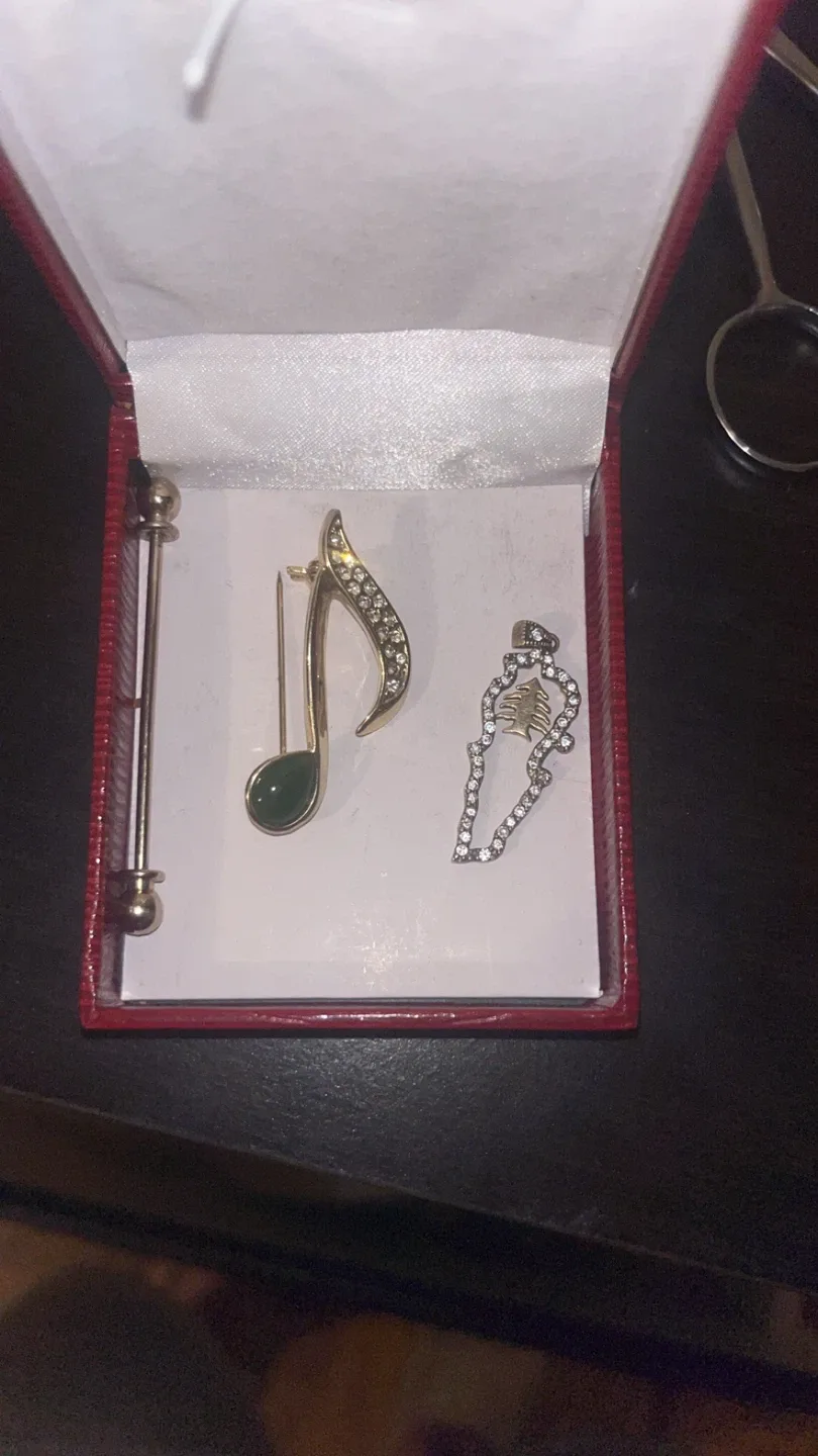 Vintage Brooches Set - Music Note & Tree Design image indicator(3)