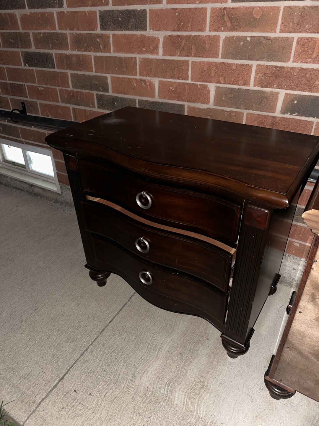 Dark Brown Wooden Nightstand - photo 2