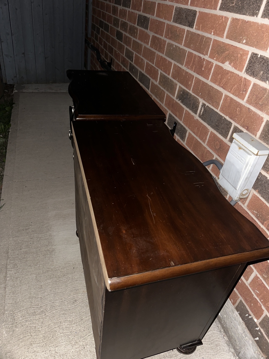 Dark Brown Wooden Nightstand