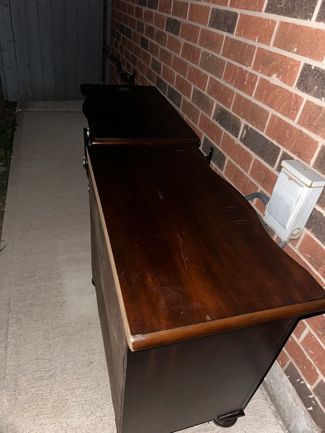 Dark Brown Wooden Nightstand