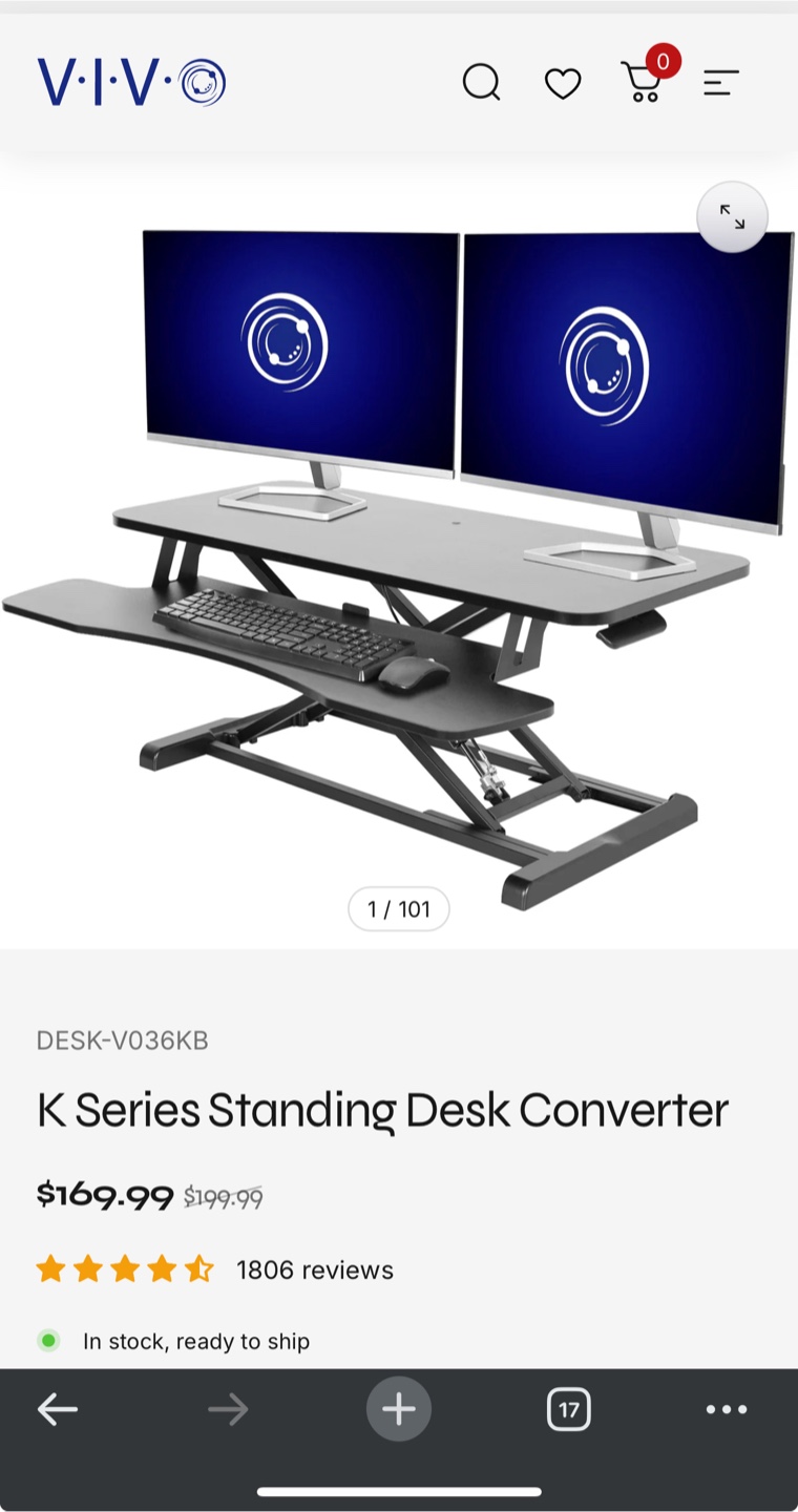 VIVO K Series Standing Desk Converter - NEW