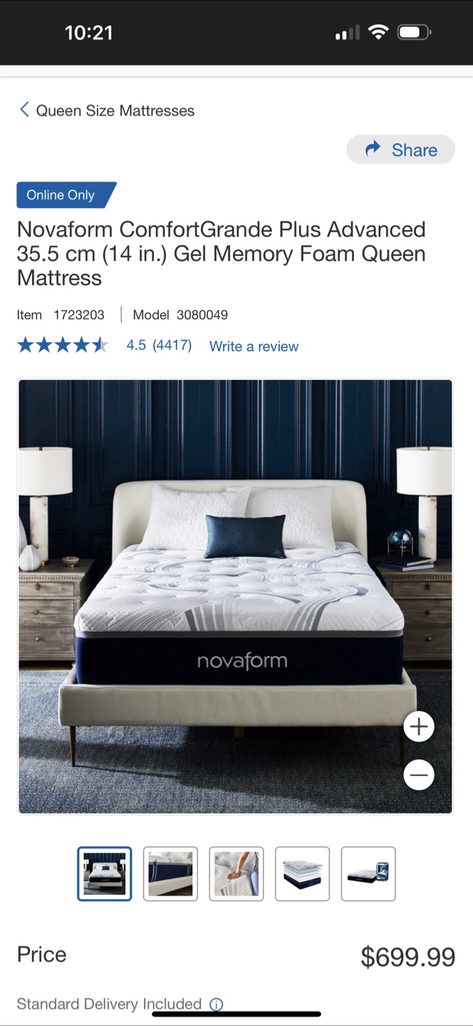 Novaform ComfortGrande Plus Queen Mattress