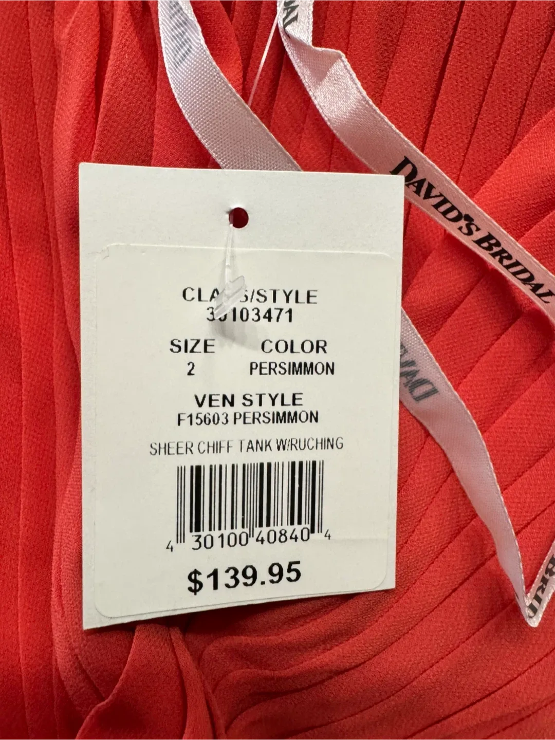 New With Tags! David’s Bridal Chiffon V-Neck Mini Dress | Size 2 image indicator(7)