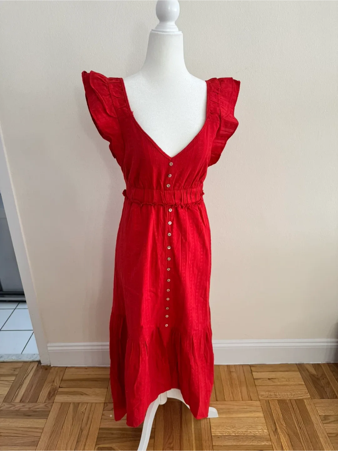 New With Tags! Betsey Johnson Red High-Low Midi Dress | Size S image indicator(3)
