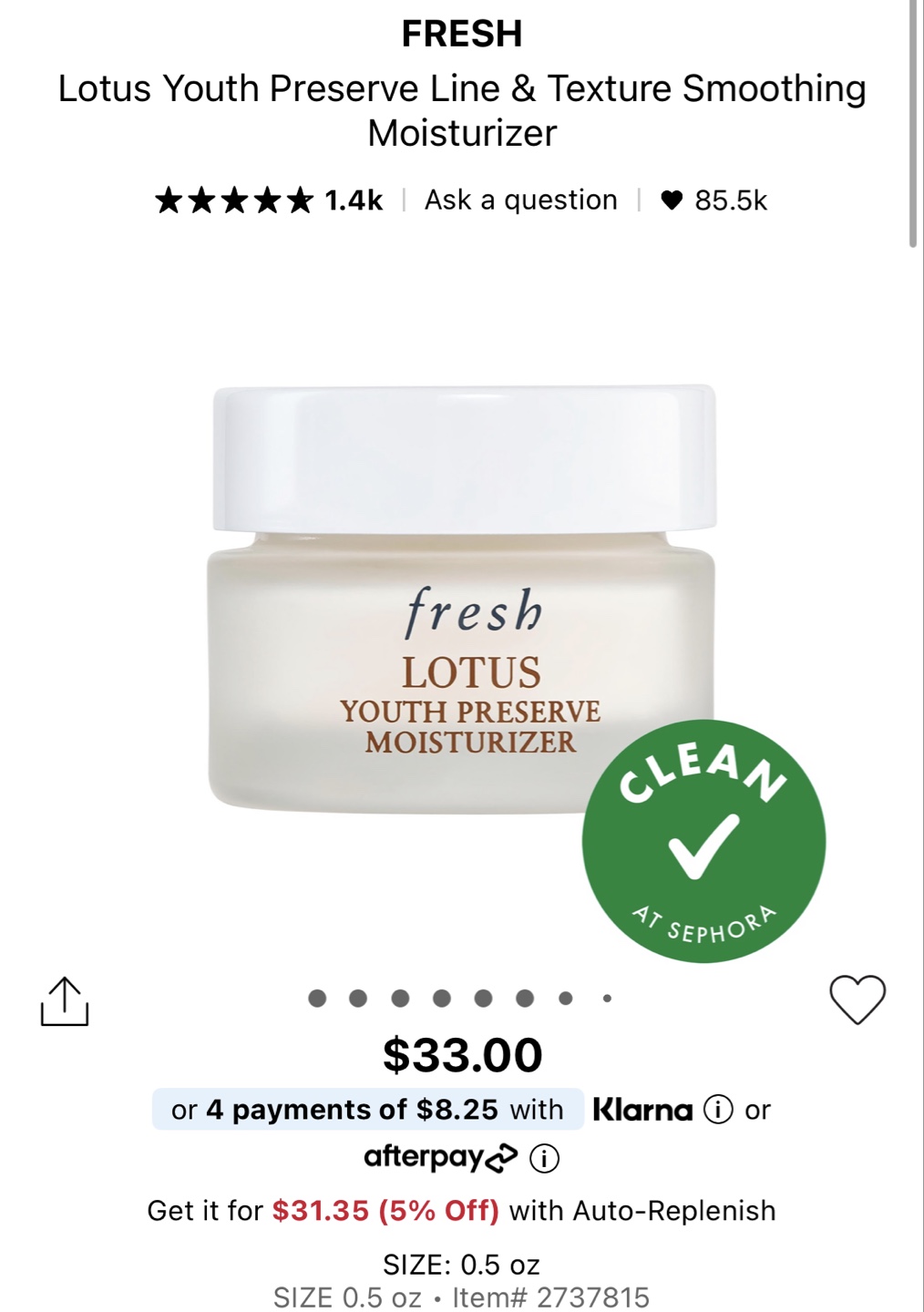 Fresh Lotus Youth Preserve Moisturizer 0.5 oz - photo 3