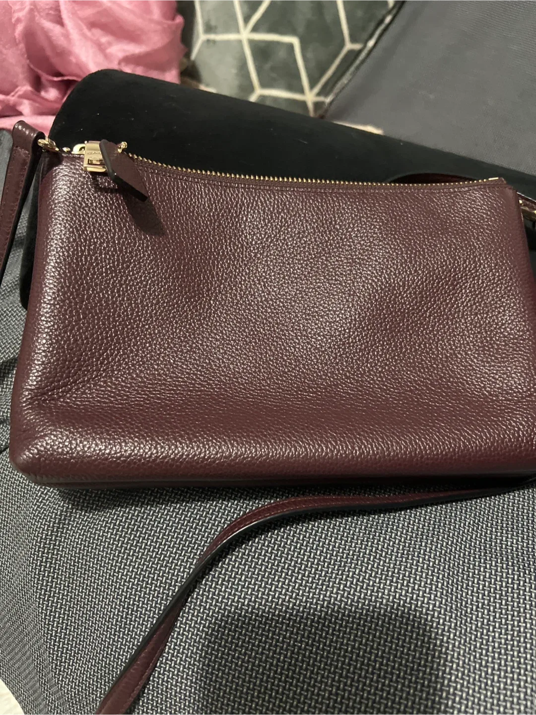 Coach Leather Crossbody Bag - Burgundy image indicator(2)