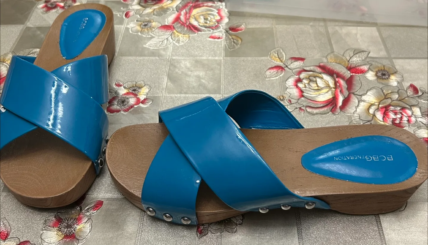 BCBGeneration Blue Criss Cross Sandals