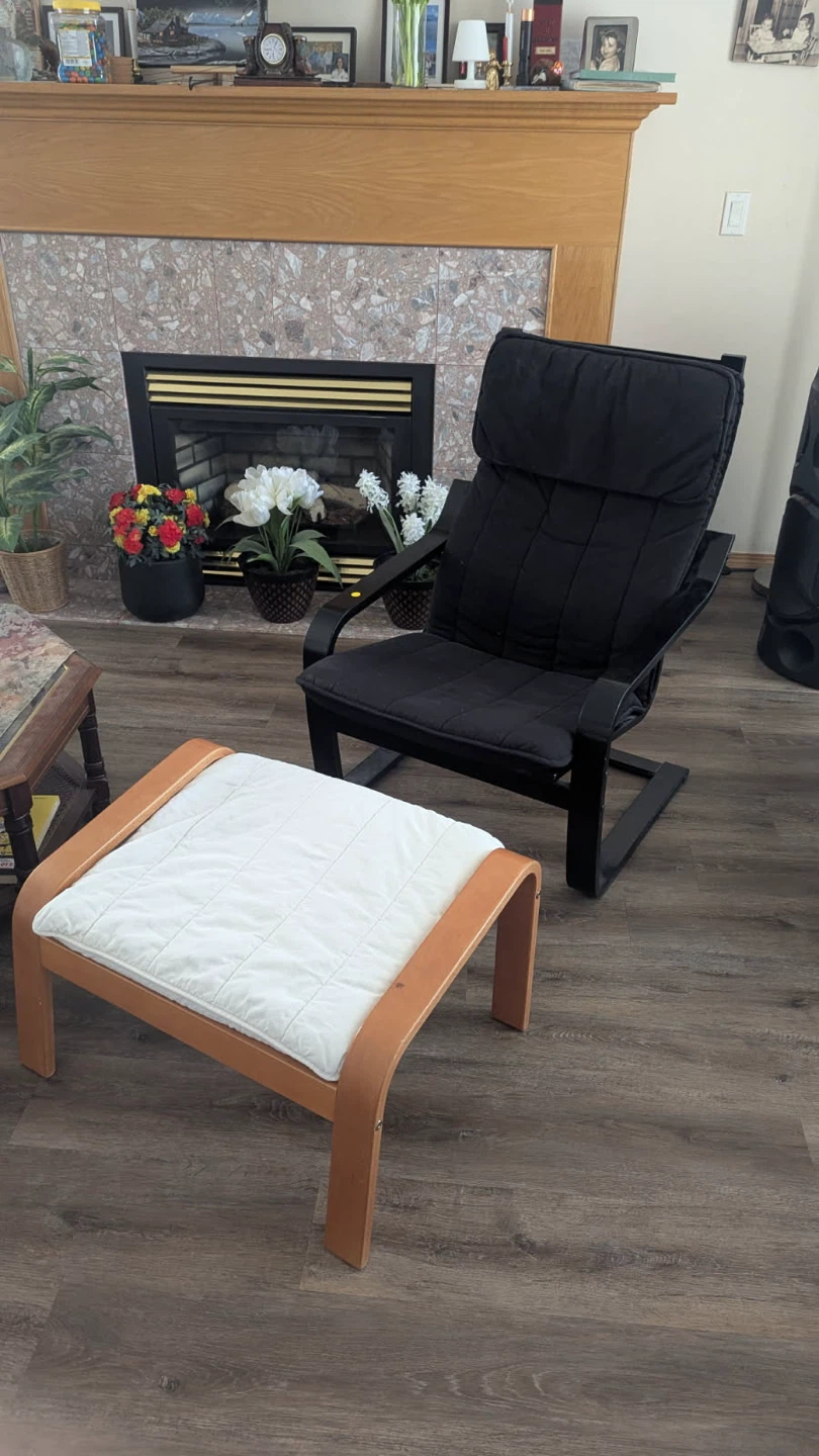 IKEA Phoang Wing Chair and Footstool Set - photo 4