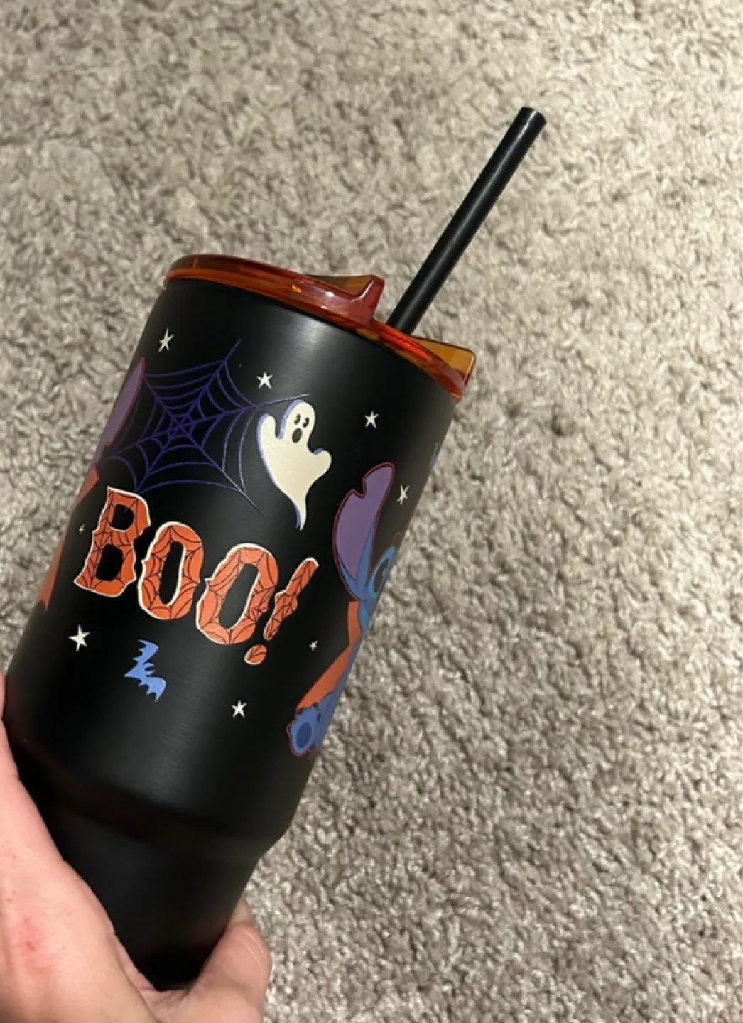Disney Stitch Halloween Tumbler with Straw image indicator(2)