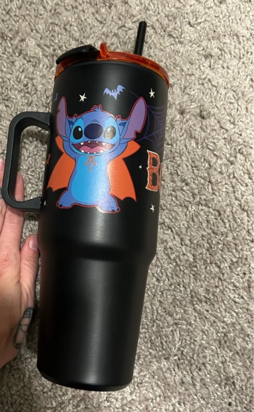 Disney Stitch Halloween Tumbler with Straw image indicator(4)