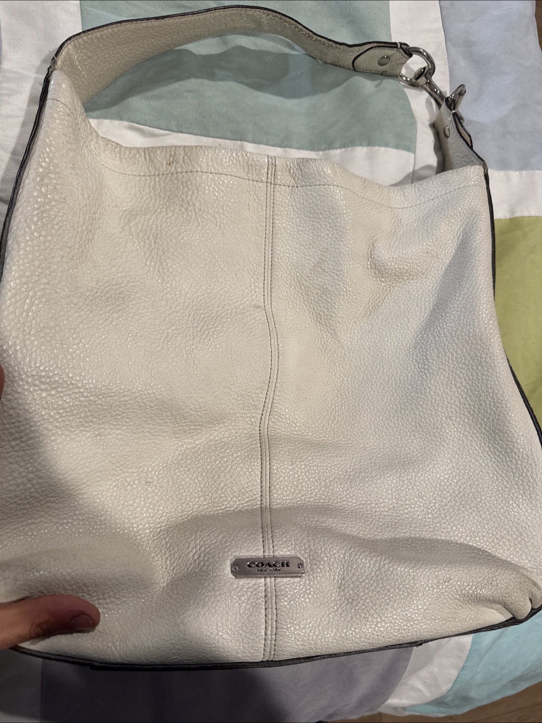 COACH Ivory Leather Hobo Bag F31287