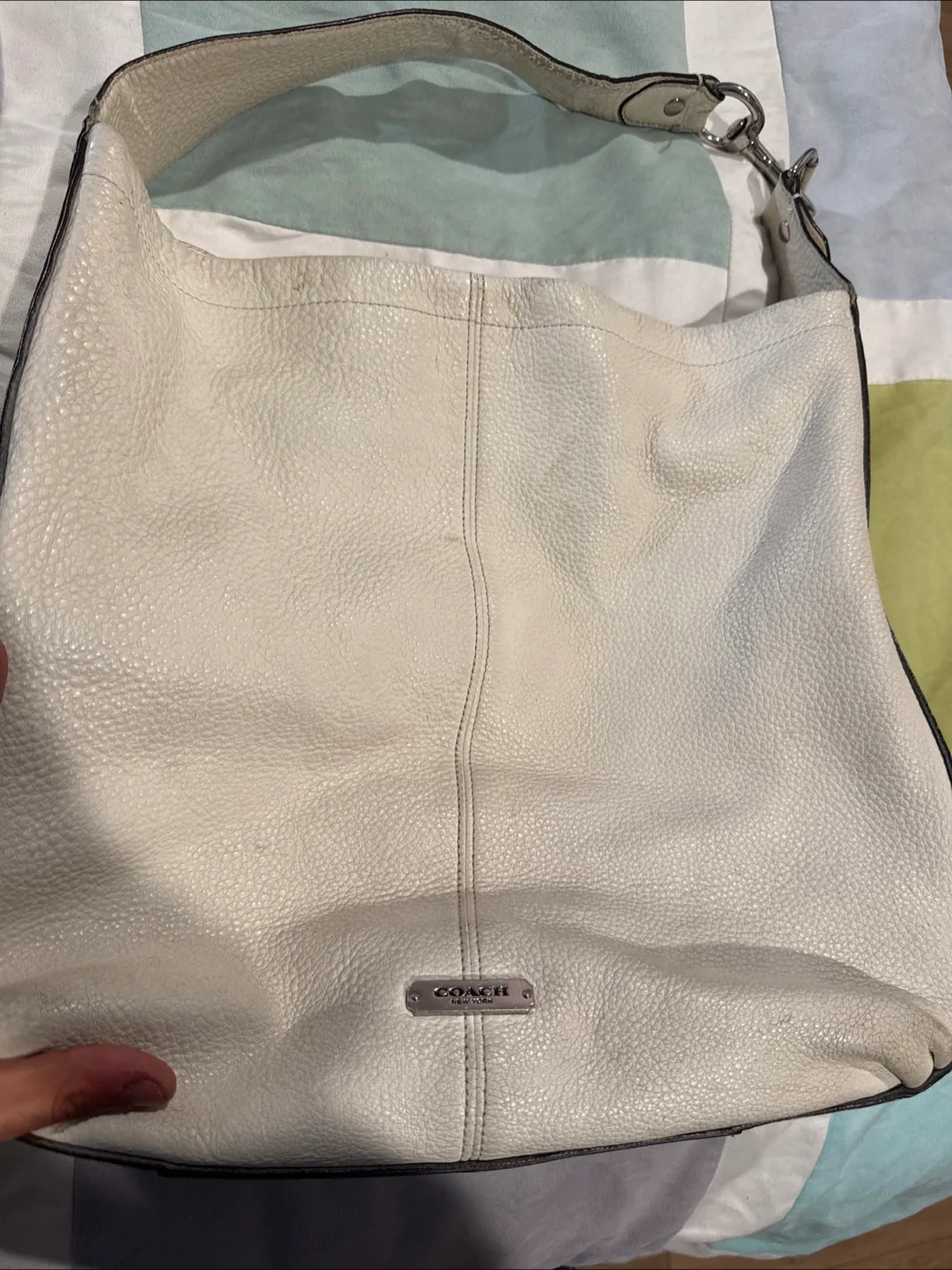 COACH Ivory Leather Hobo Bag F31287 thumbnail