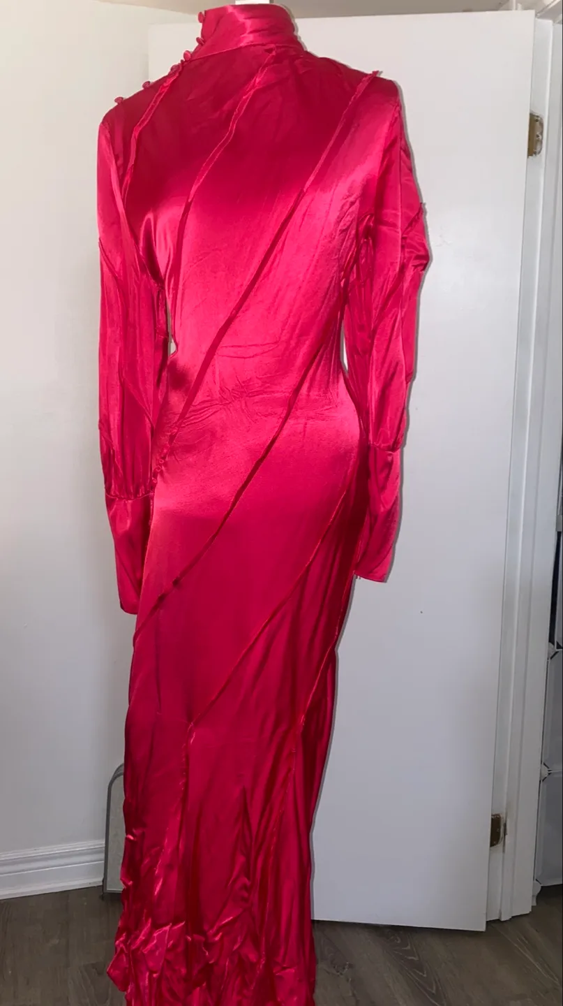 ASOS pink Satin long Dress - Size US 10 image indicator(6)