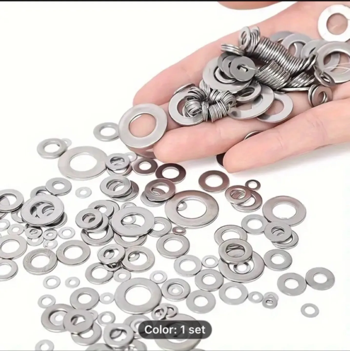 180pcs Stainless Steel Washer Assortment Set image indicator(8)