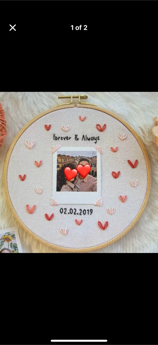 Beautiful couple photo handmade Embroidery image indicator(3)