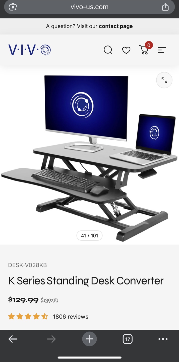 New VIVO Standing Desk Converter - Black - photo 2