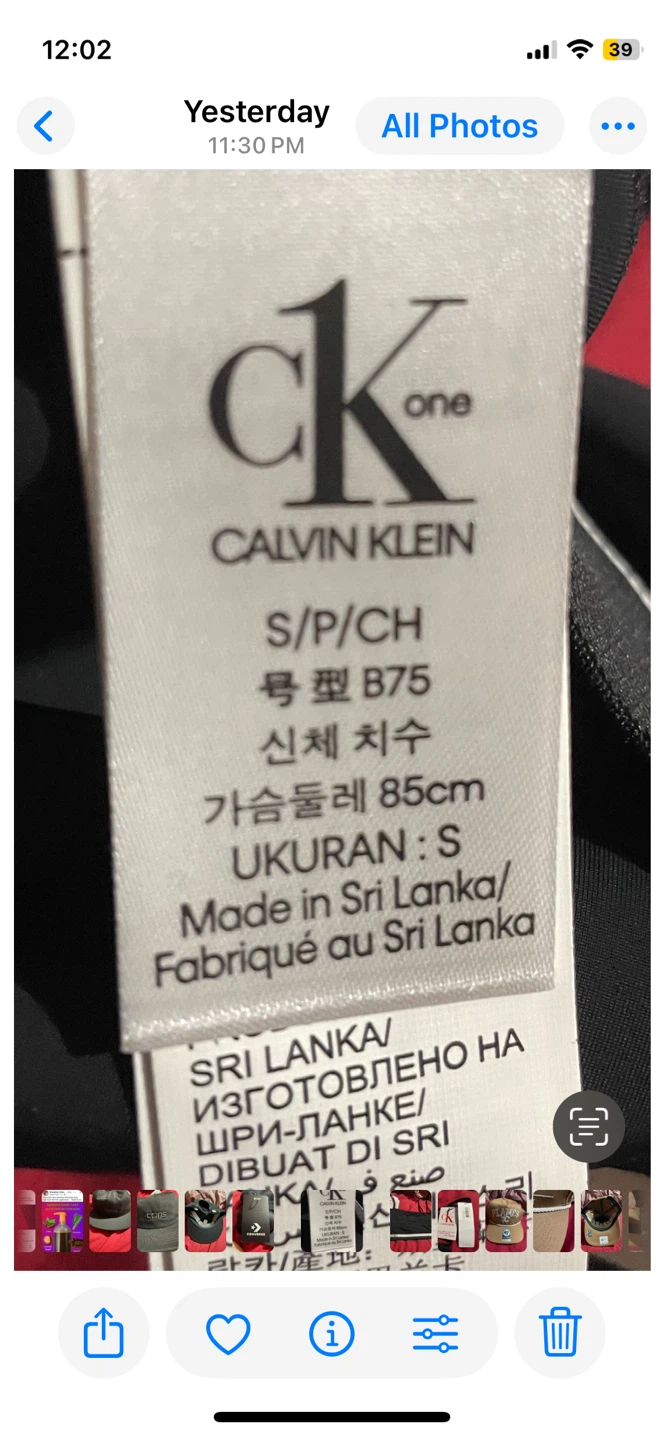 Calvin Klein CK One B75 Black Bra - Size S - photo 5