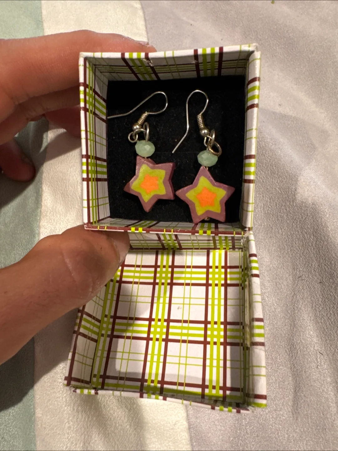NEW UNUSED: Star Earrings with Box thumbnail