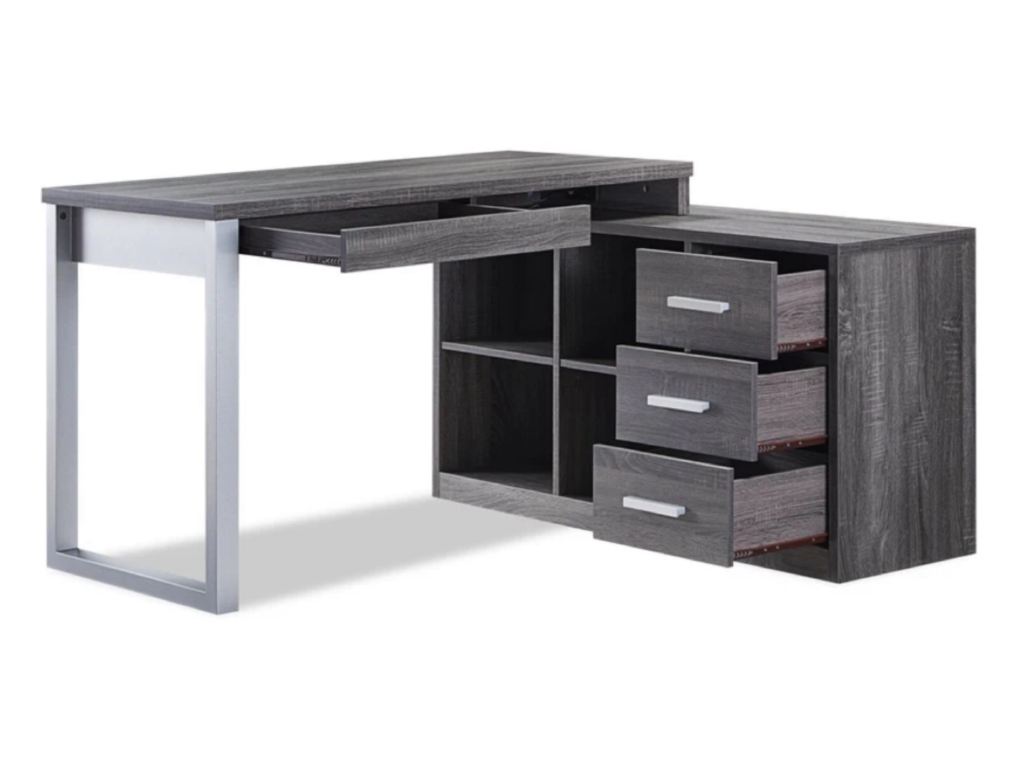Owen 55" Corner Office Desk - Distressed Grey