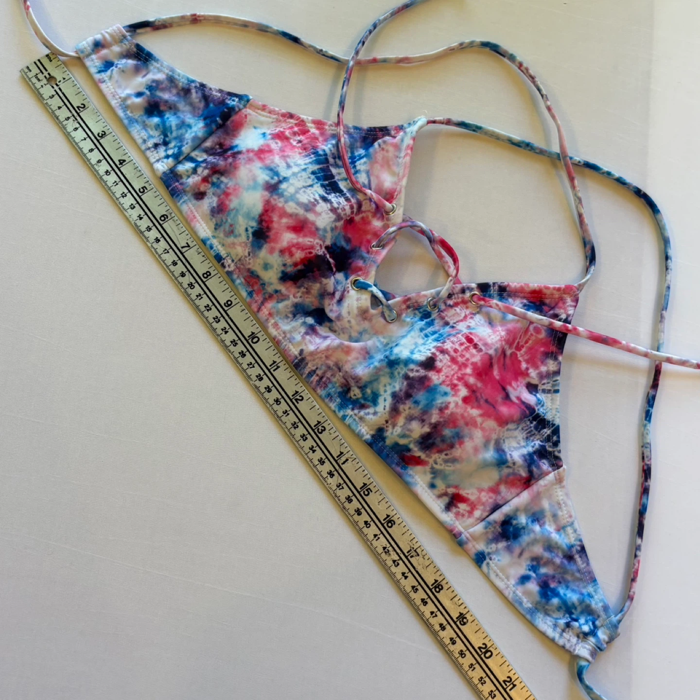 Ardene Lace Up Colorful Tie Dye Bikini Swimsuit Top Size S - photo 5