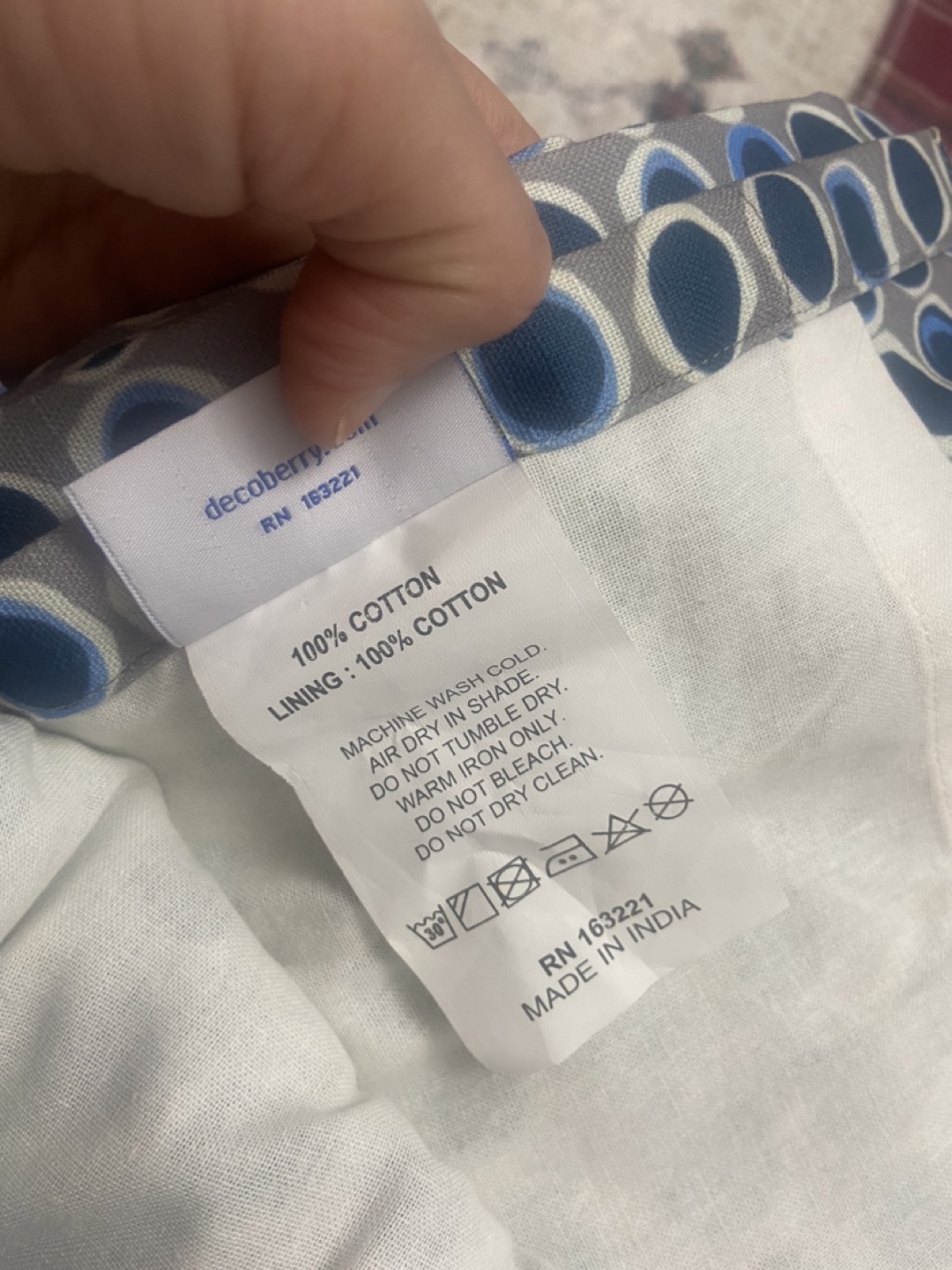 Decoberry Cotton Curtains - Blue & Gray - photo 3
