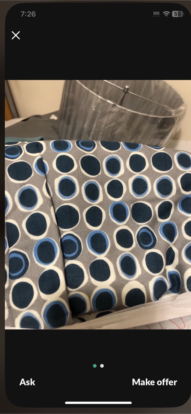 Decoberry Cotton Curtains - Blue & Gray - photo 2