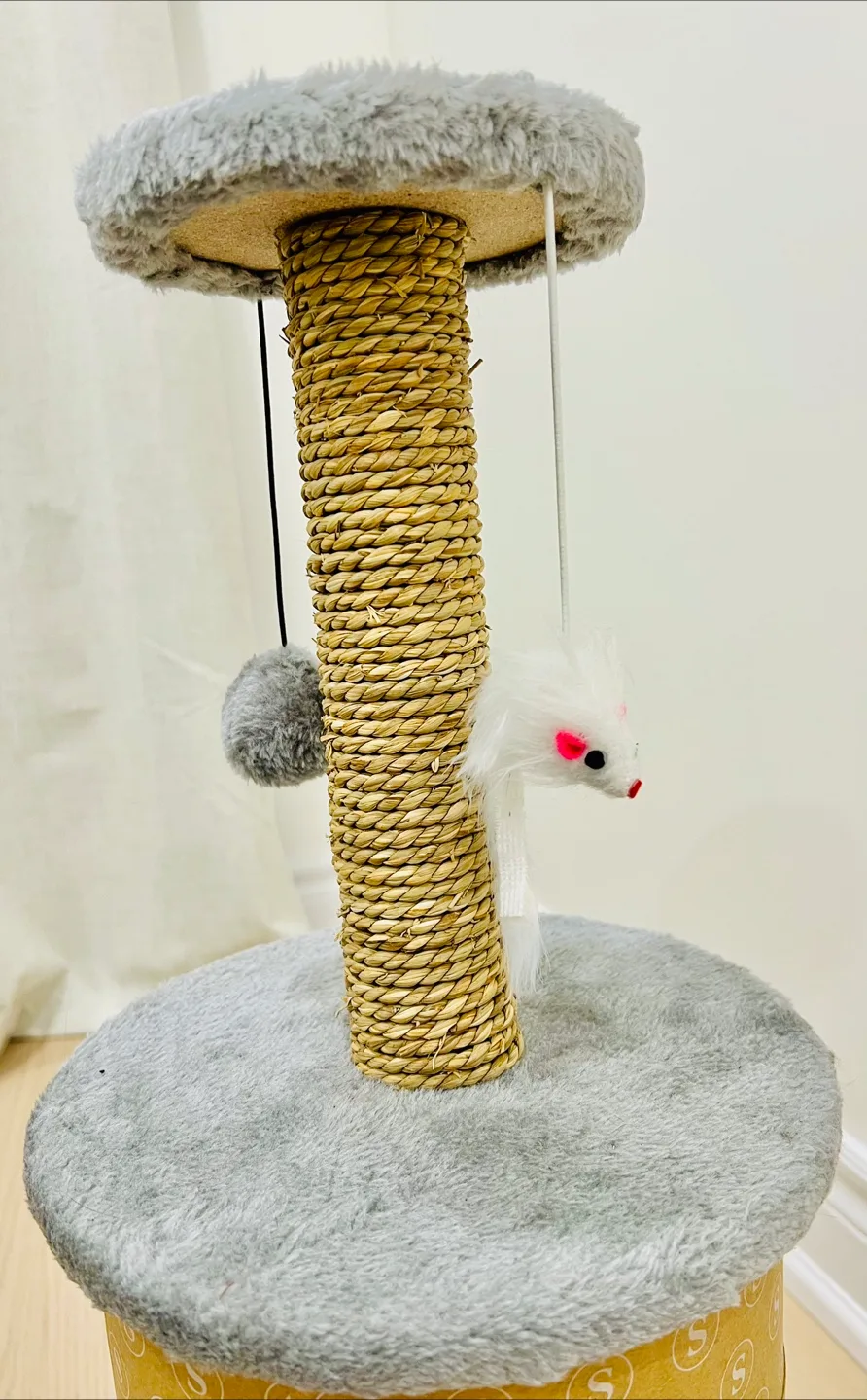 Cat Scratching Post Tree with Toys Small- Grey image indicator(3)