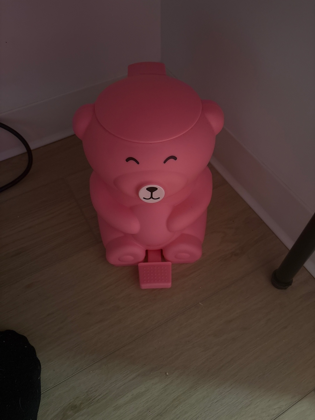 Pink Bear-Shaped office trash can