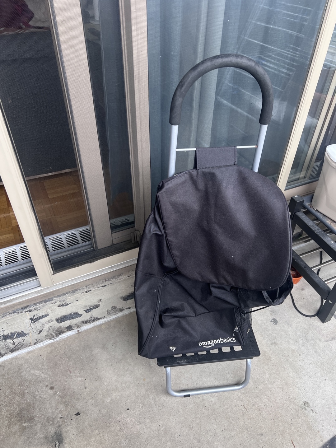 AmazonBasics Folding Shopping Cart - Black