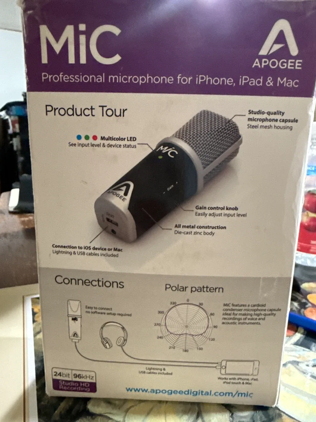 Apogee MiC Professional Microphone for iPhone, iPad & Mac image indicator(2)