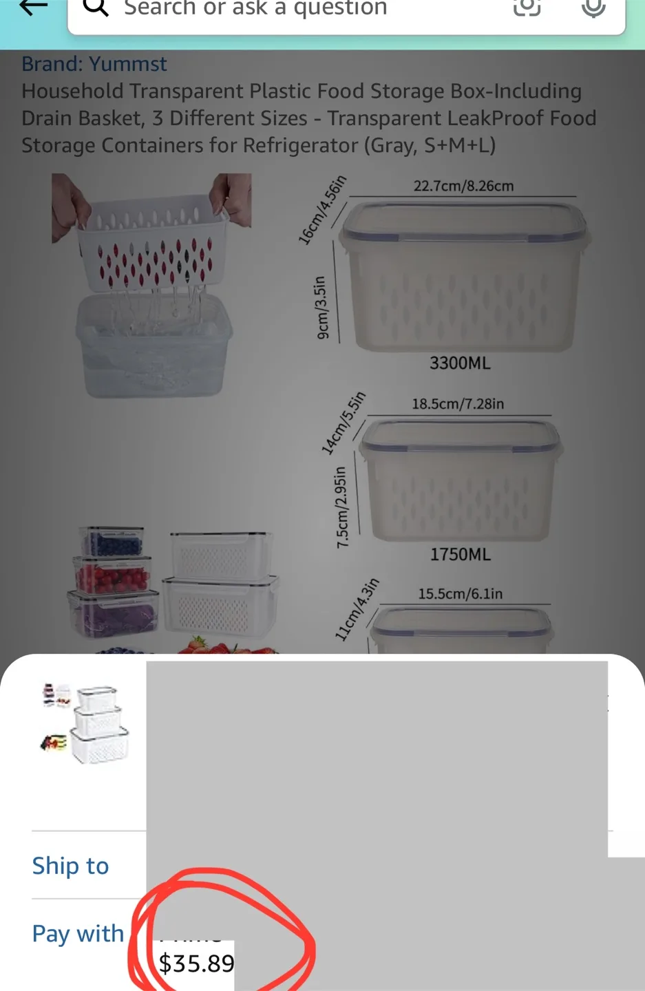 Clear Plastic Food Storage Box-Including Drain Basket, 3 Sizes image indicator(4)