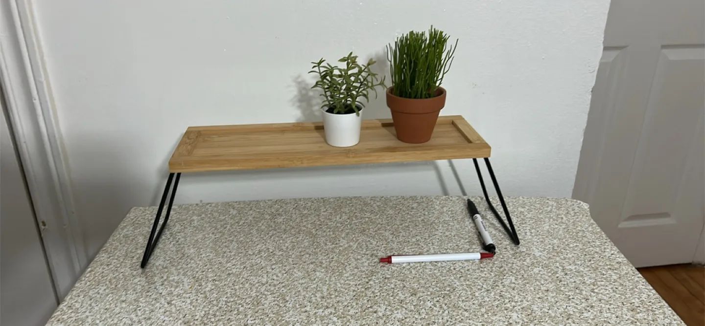 Bamboo Bed Desk with Metal Legs image indicator(2)