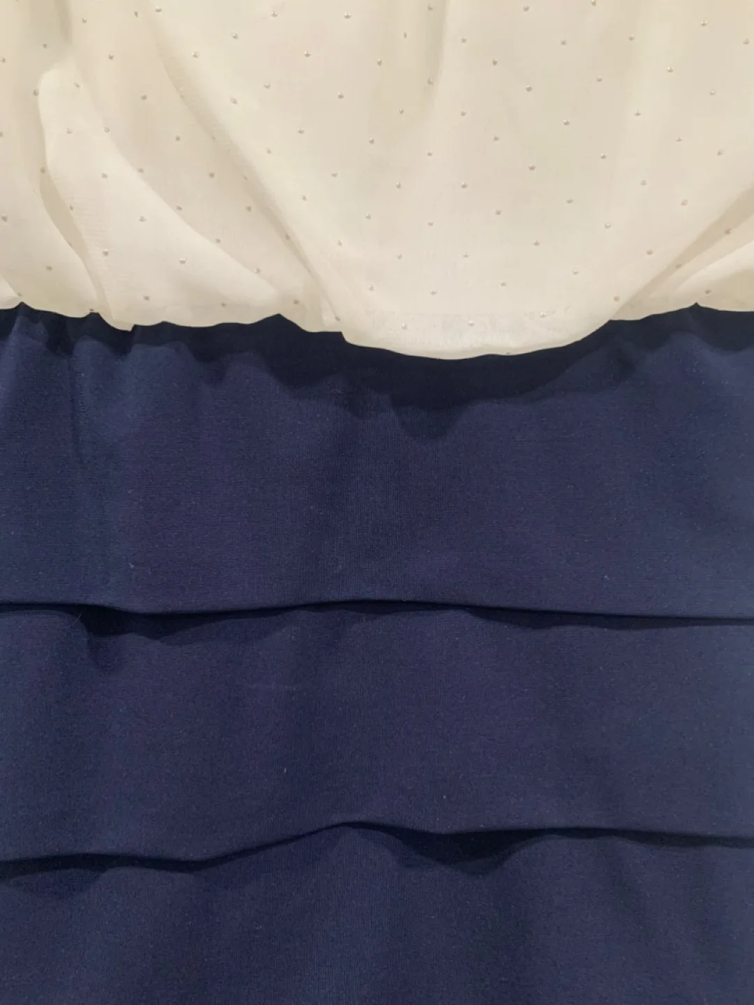 White/navy pencil skirt dress image indicator(5)