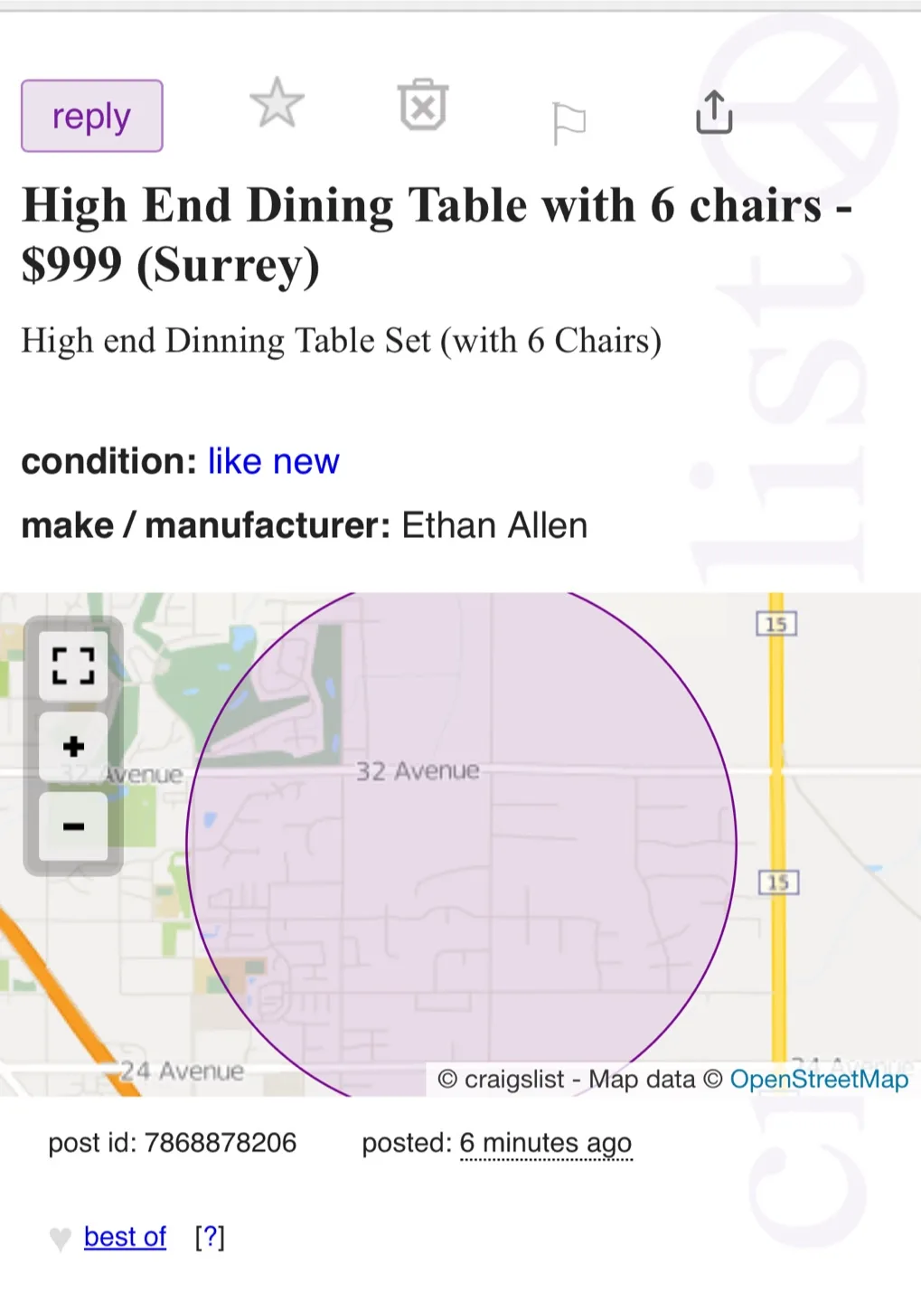 Ethan Allen Dining Table with 6 Chairs - Like New image indicator(2)