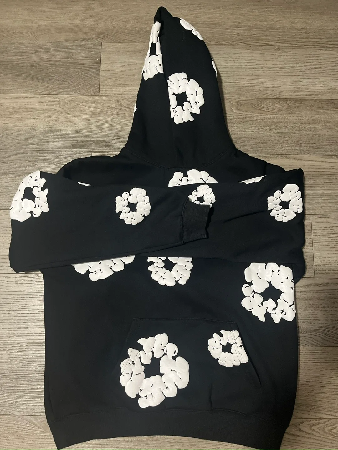 Boys Lie Hoodie Black w/ White Floral Design thumbnail