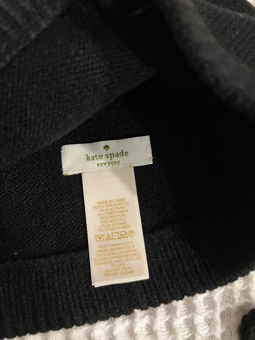 Kate Spade Black Beanie and Gloves Set thumbnail