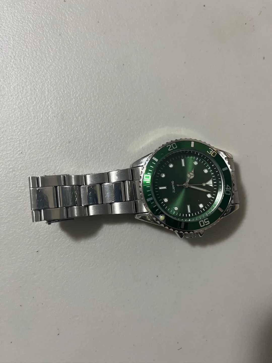 Silver & Green Quartz Watch thumbnail
