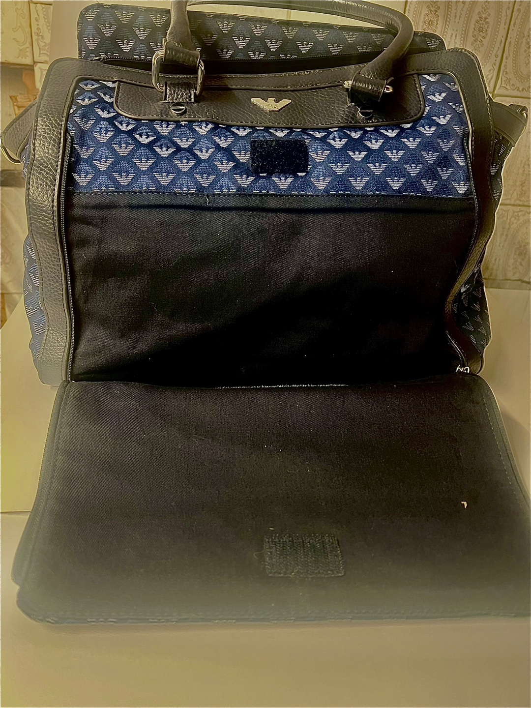 Emporio Armani Blue Patterned Diaper Bag - photo 3