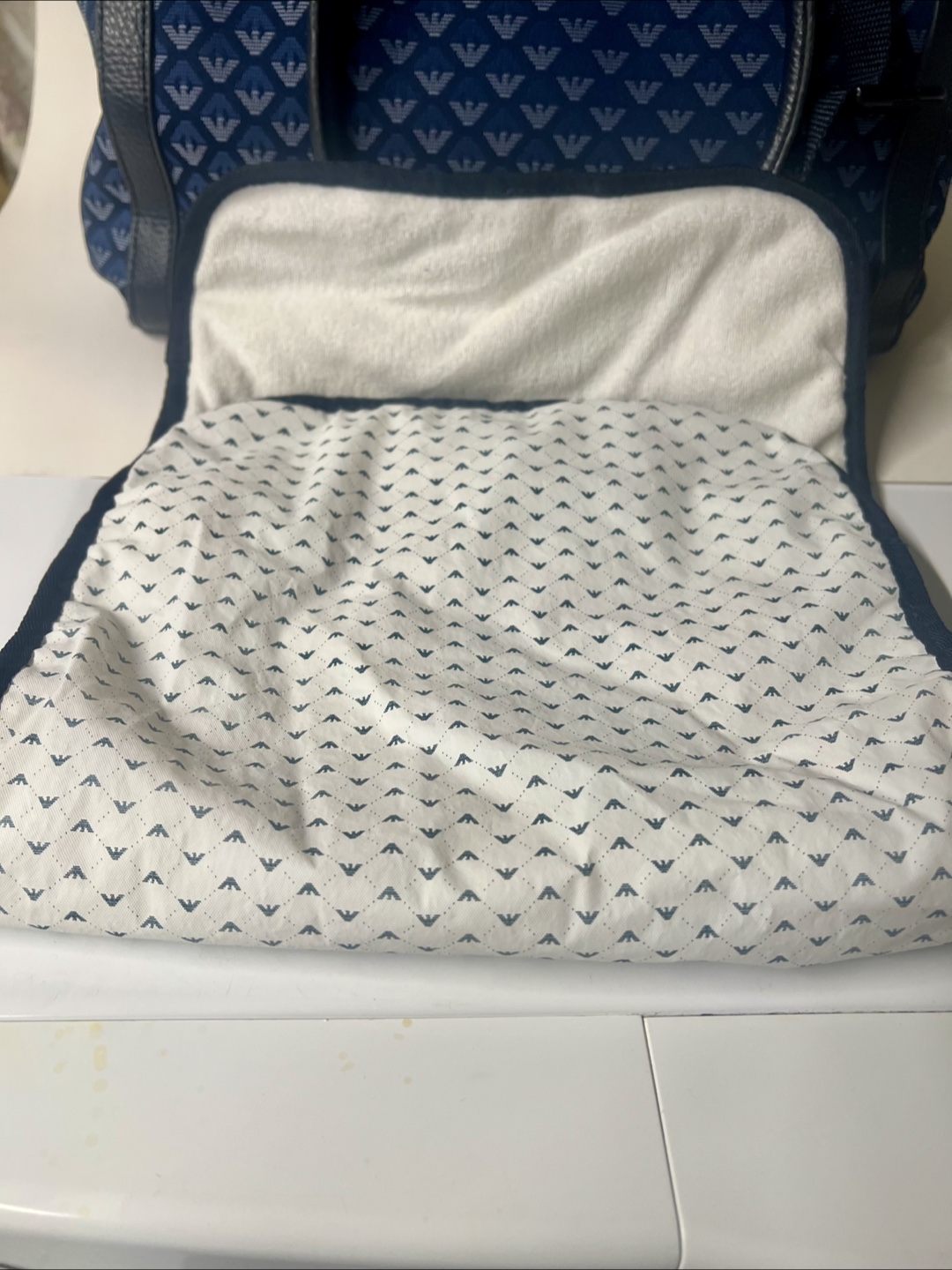 Emporio Armani Blue Patterned Diaper Bag - photo 4